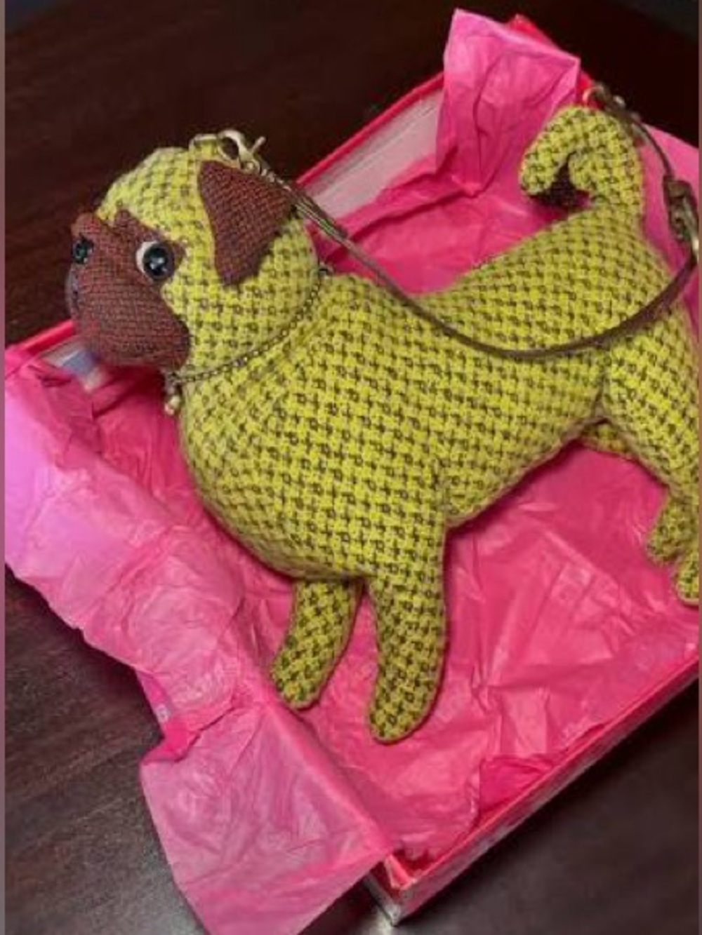 Vintage Fuzzy Nation Cornflower Pug handbag - Picture 4 of 10